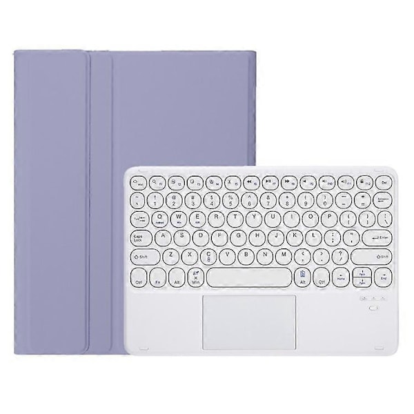 YT098B-A Yhteensopiva iPad Air (2020) / (2022) Pyöreät näppäimet Langaton Bluetooth-näppäimistö kosketuslevyllä, ihoa myötäilevä iskunkestävä jalusta Purple