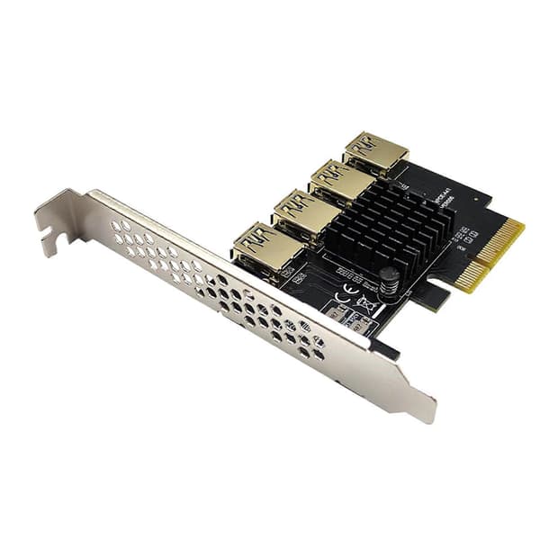 PCIE 1 til 4 PCI-Express grafikkortadapter Pcie 4X til USB3.0 16X Multiplier