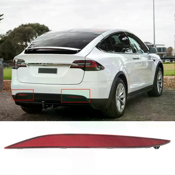 Til Tesla model x Bagkofanger Reflektor Rød Hale Panel Udskiftning Reflekterende Tilbehør