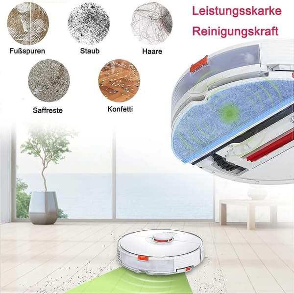 Pakke med 5 moppeklude til Roborock S7 S7 + T7 T7 Plus S7 MaxV Plus S7 MaxV Ultra, vaskbare mikrofiberklude udskiftning