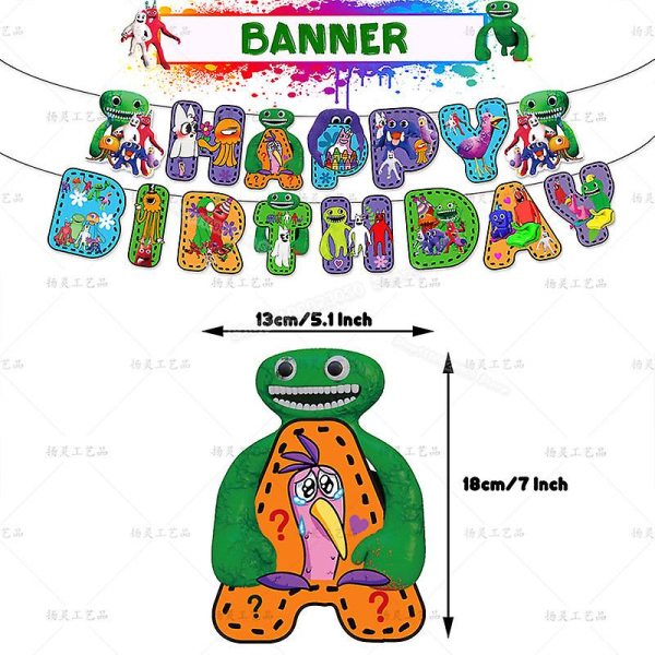 Garten Of Banban Syntymäpäiväjuhlien koristelu Lapset Suihku Pojat Tytöt Pöytätarvikkeet Muki Pöytäliina Numerot Ilmapallokakku Tausta Birthday banner 1pc