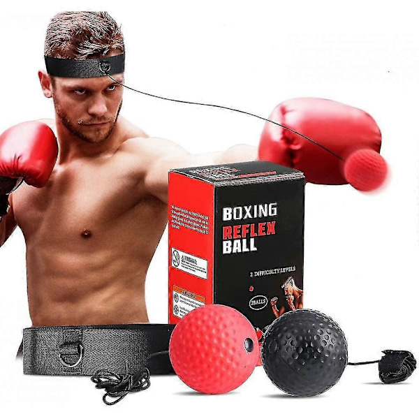 Bokse Refleks Træningsbolde, Speed Fitnessbold Med Justerbart Hovedbånd TWG