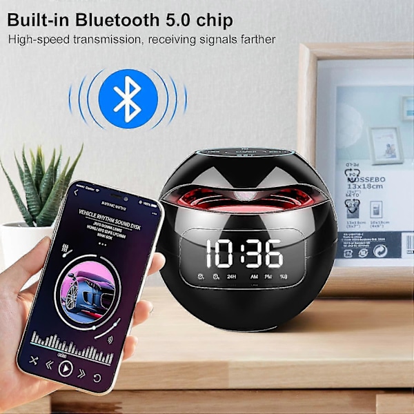 Vækkeurradio med dobbelte alarmer, FM digitalt sengebordsur med snooze-funktion, LED-display 4
