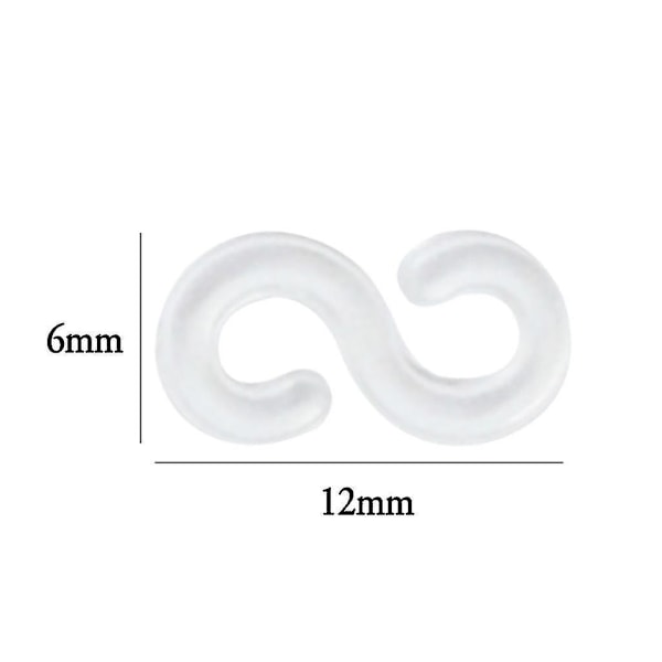S-klips 300 stk for vev gummistrikk for DIY armbåndlaging påfyllingssett