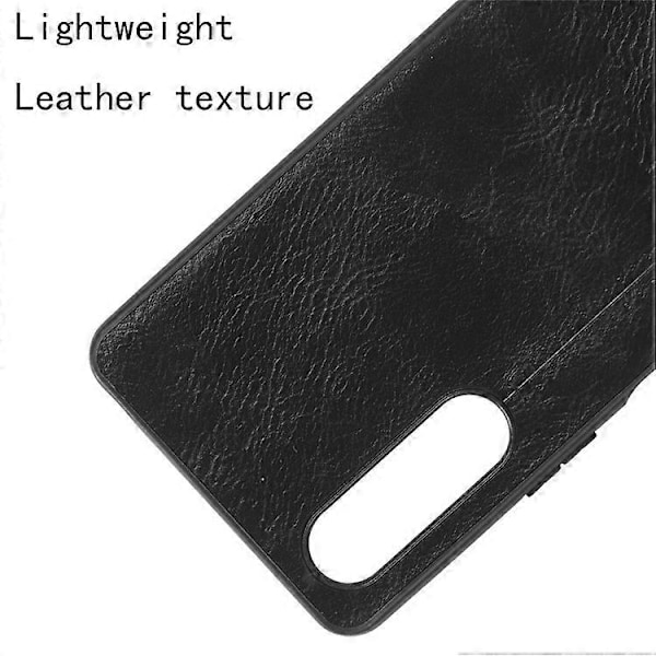Kompatibel med Sony Xperia 10 V Syet Linje Design Bagcover PU Læderbelagt TPU+PC Telefoncover Black