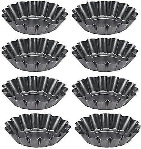 Sæt med 8 non-stick forme til muffins, kager, pizzaer, cupcakes, æg, tærter, bagværk