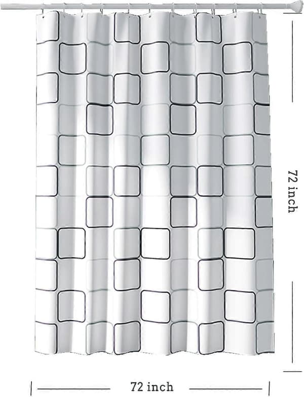 Duschdraperifoder, PEVA fyrkantigt duschdraperifoder, giftfria luktfria vattentäta duschdraperier i plast, 183x183 cm med öljetter