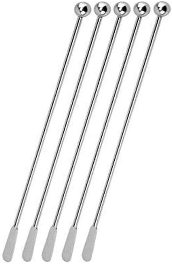 rustfrit stål drikkevarerørepinde (5 stk. rørepinde)
