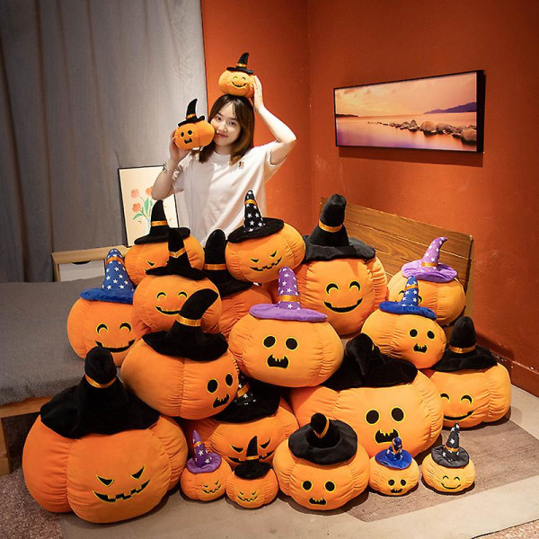 Jwl-hot Rea Simulering Pumpa Jul Halloween Presentleksaker Plyschkudde Plyschkudde Docka Mini Pumpaleksak för barn Heminredning purple star ghost 50cm