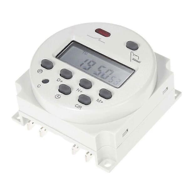 Cn101a Dc 12v 16a Digital Lcd Strøm Programmerbar Timer Tidsrelébryter Hvit Yo