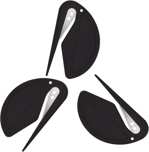 Sæt med 3 matchende knive, Sunmostar, Rustfrit stål/Plast, 76 mm, Sort