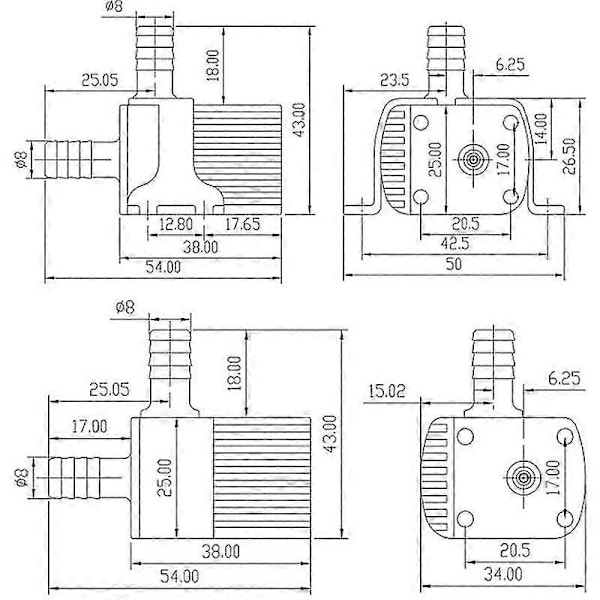 12 Volt Liten Mini Dränkbar Vattenpump För DIY Swamp Cooler PC CPU Vattenkylning Fontänvatten (trassel)