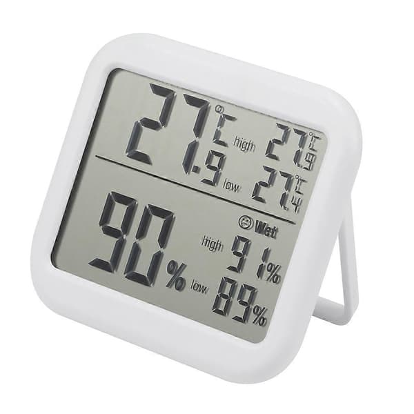 Digital Hygrometer Inomhus Termometer Rumstemperatur Luftfuktighet Klocka Hem