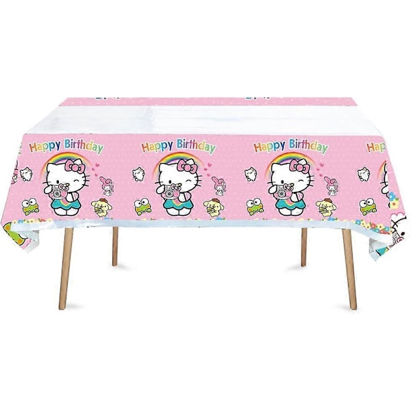 Hello cat Kitty Kalastillbehör Dukar Paket Plastdukar för Barn Hello cat Kitty Tema Födelsedagsfest Dekorationer 178x109 cm 2 st