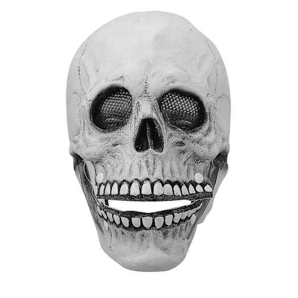 Skalle Mask Halloween Skalle Stil Andningsbar Slitstark Latex Rörlig Käke Skelett Mask För Party Kostym Bal