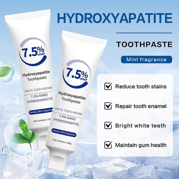 7,5% Hydroxyapatit Tandpasta (Fluoridfri), Nano Hydroxyapatit Tandpasta til Sensitive Tænder, Emaljebeskyttelse 3pcs