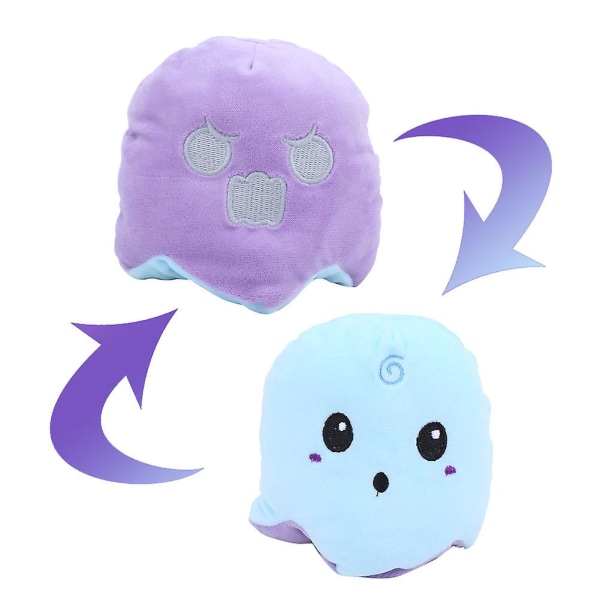 3,9 tuuman käännettävä pehmolelu kaksipuolinen käännettävä pehmeä pehmo Halloween-nukkelelut lapsille Purple Blue