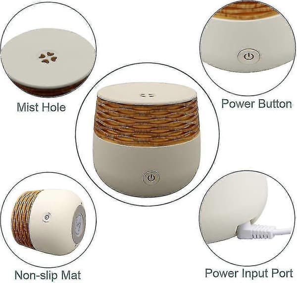 Små æteriske oliediffusere Mini Diffuser til æteriske olier Trækorn 30ml