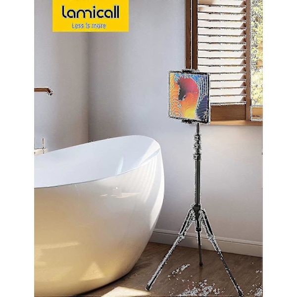 iPad Tripod Stativ, Tablet Gulvstand 65\" iPad Holder Montering Med Justerbar Højde Kompatibel Live Stream/Se, Kompatibel iPad Pro 12.9/11, Air M