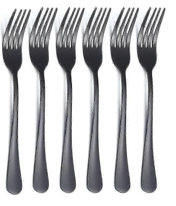 Svarta Middagsgafflar 6-pack, Rostfritt Stål 20,75 cm Titanbestick