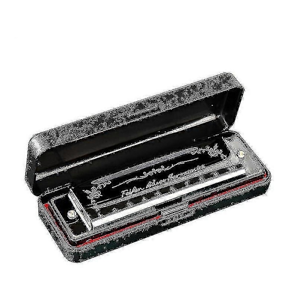 10 Hullers 20 Harmonika Blues Deluxe Harmonika Begynder C Harmonika - Sort