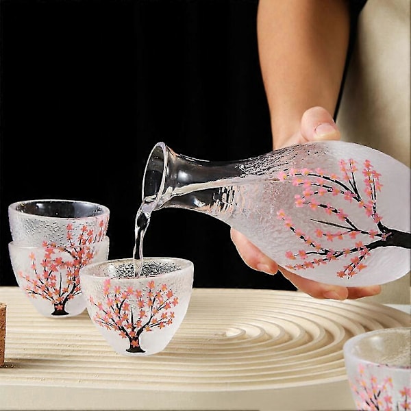 Blyfri Glas Japansk Stil Klar Vin Kande Vin Sæt Varm Vin Opvarmningsbeholder til Hvidvin Kande