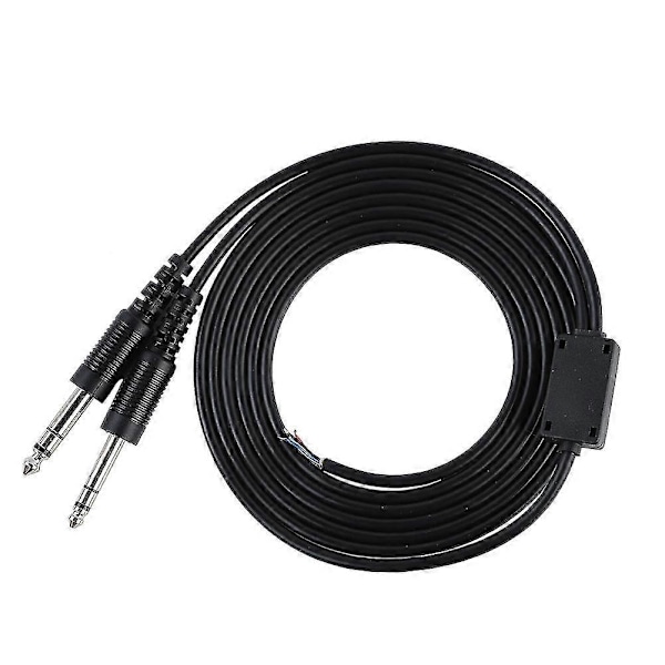 2m/2.2yd DIY Erstatningskabel Kompatibelt med Aviation Headphone Headset Fly 1/4' Dual GA Plug-YM