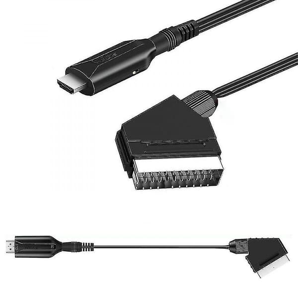 Scart til HDMI-konverter lyd-videoadapter for HDTV/DVD/dekoder/PS3/PAL/NTSC GNE