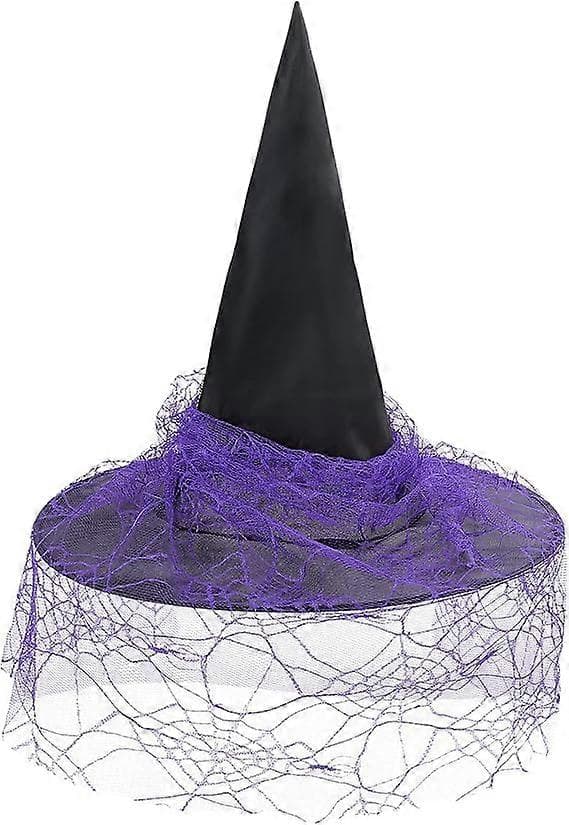 Halloween Heksehat til Kvinder Spirallace Halloween Kostume Tilbehør til Fest