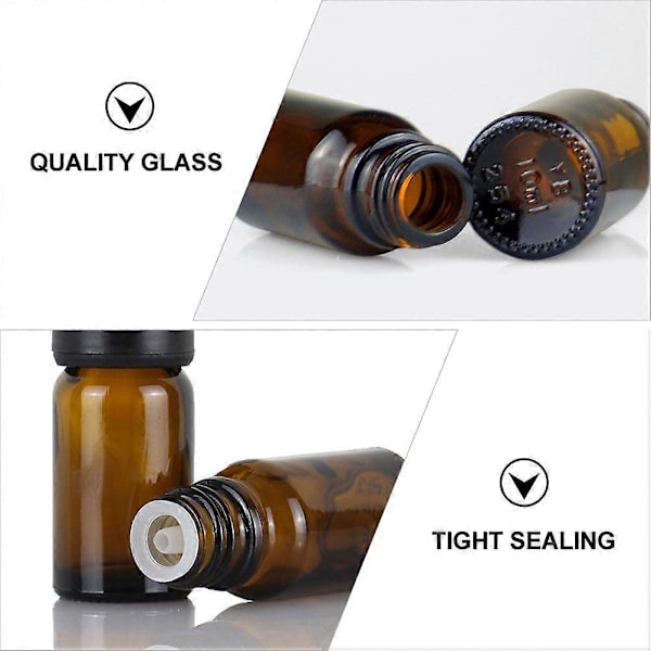 20 st 15 ml eteriska oljeflaskor bärnstensfärgade glasflaskor påfyllningsbar provbehållare