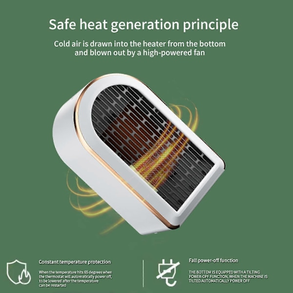 Keraaminen lämpöpuhallin, sähköinen lämpöpuhallin, energiaa säästävä, lämpenee 3 sekunnissa, hiljainen tila-lämmitin