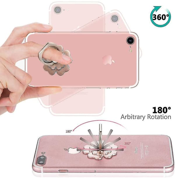 Mobiltelefon Ringholder Stativ, 5 stk 360 Rotasjon