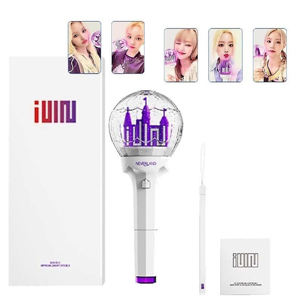 Ny Kpop Gidle Lightstick Ver.2 Korea (g)i-dle Light Stick Version 2 1 Castle Concert Lamp Party Flash Med Fotokort Present ver.2 with 5cards