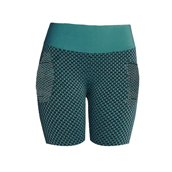 Tflycq Dam Stretch Leggings Fitness Löpgymnastikfickor Aktiva Shorts Yogabyxor Green XL