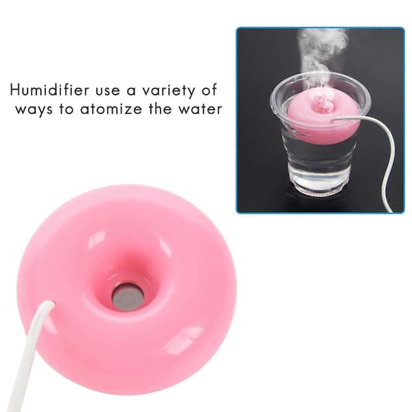 Pink donut luftfugter usb kontor skrivebord mini luftfugter bærbar luftrenser Pink