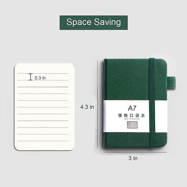 2-pak A7 Størrelse Linjeret Journal Notesbog - Lommeformat PU Hard Cover Notesblok