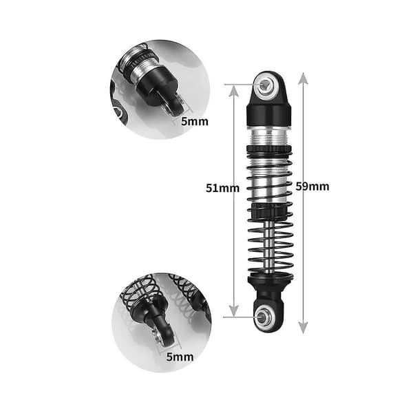 4 stk. metaloliedæmper til Trx4m -4m 1/18 RC Crawler bil opgraderingsdele tilbehør, rød