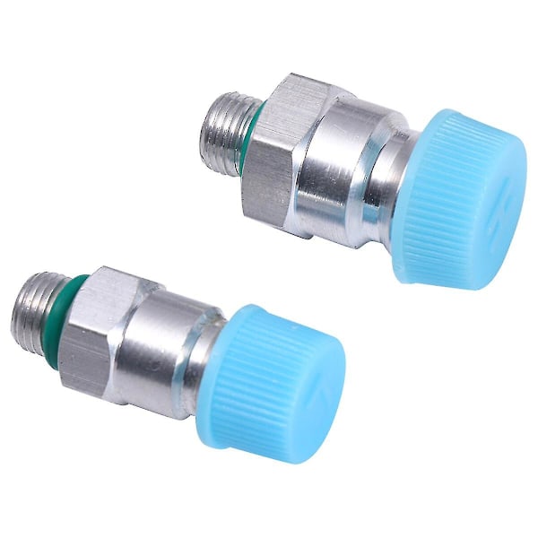 2 stk. Universal R134a Pneumatisk Fitting Høj-lavtrykskobling Bil Aircondition Kølemiddel Påfyldning (højtryk + lavtryk, med kerne + Li