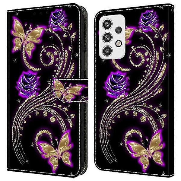 Kompatibelt Läderfodral med Flip-funktion och 3D-mönster, Ställ och Plånboksfunktion för Samsung Galaxy A23 5G (Global Version) Purple