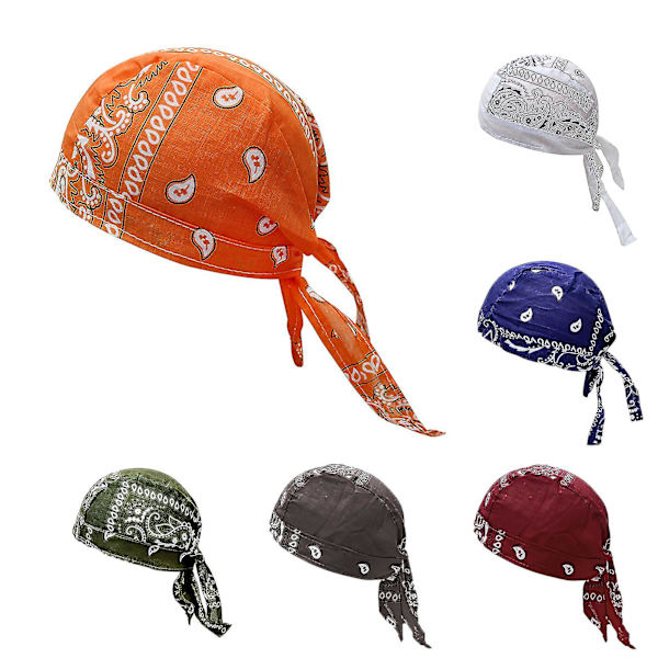 Multi Color Hip Hop bomull Cashew Print Pirate Bandana Beanie Streetwear Bästa julklappen Light Grey