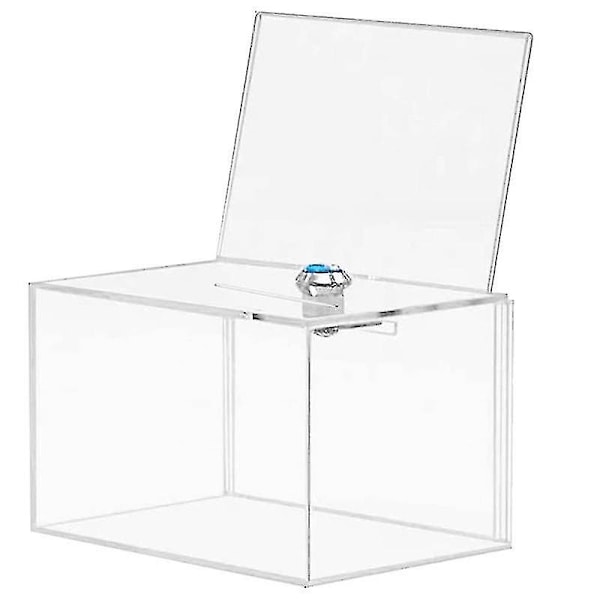 Akryl Donasjonsboks - Boks for Stemmegivning, Veldedighet, Avstemninger, Undersøkelser, Lotterier, Konkurranser, Råd, Tips