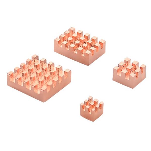 Kylflänssats för Raspberry Pi 4b Koppar Värmeledande med Tejp