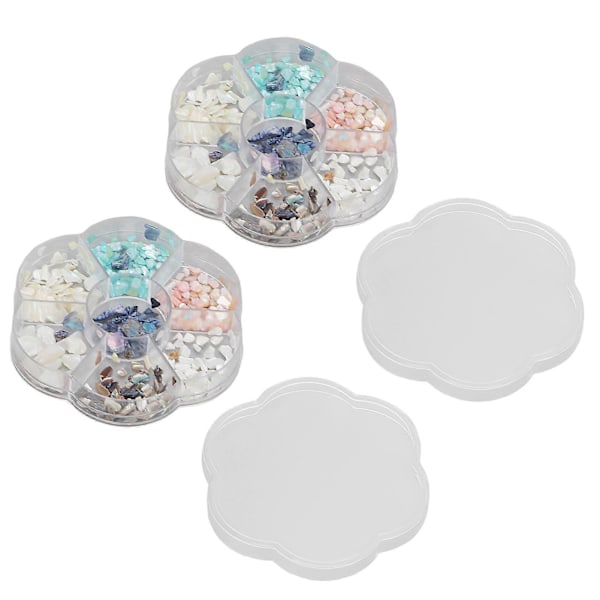 2 Ask Resin Nagelkonst Sten Dekoration Hemmasalong DIY Trendig Glänsande Nageldekoration för Nagelkonstnär