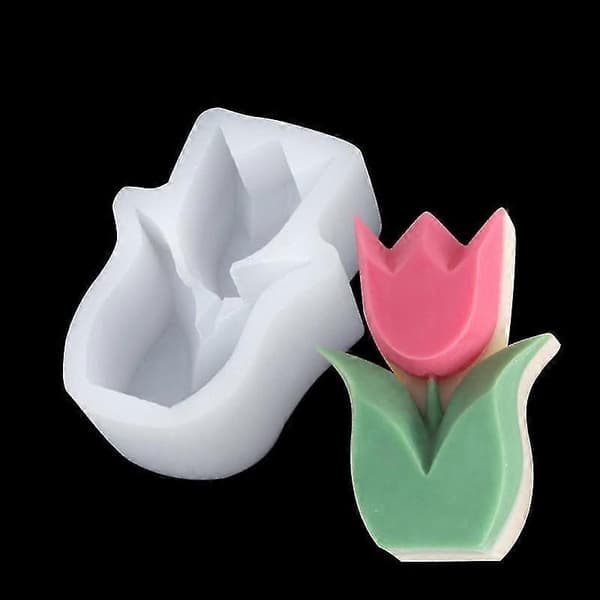 Stearinlysform Sikker Klar Tekstur DIY 3D Blomst Aromaterapi Stearinlys Silikonform for Håndverk