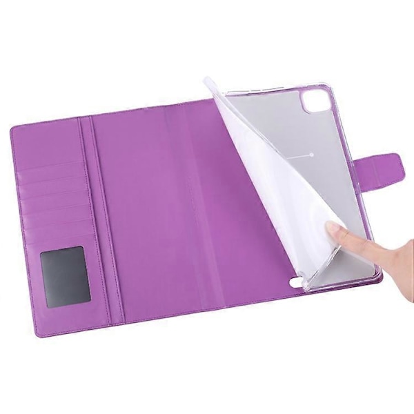 HANMAN Mill -sarjan yhteensopiva iPad Pro 11-tuumaiselle (2018) / (2020) / (2021) / iPad Air (2020) / (2022) -laitteelle, iskunkestävä PU-nahkainen tablettikotelo Purple