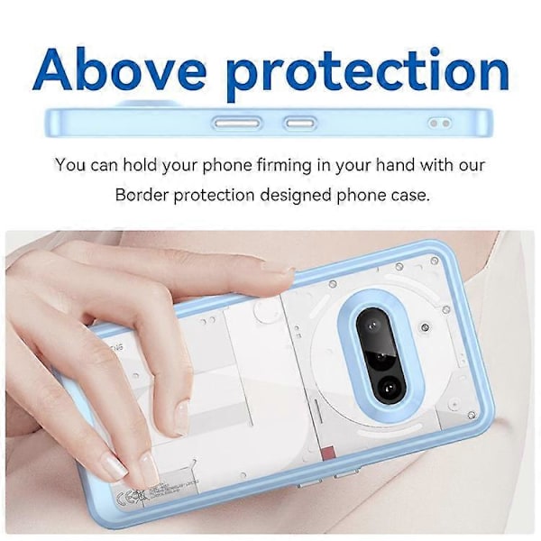 Kompatibelt Skal för Nothing Phone (3a) TPU + Akryl Skyddande Transparent Mobilskal Blue