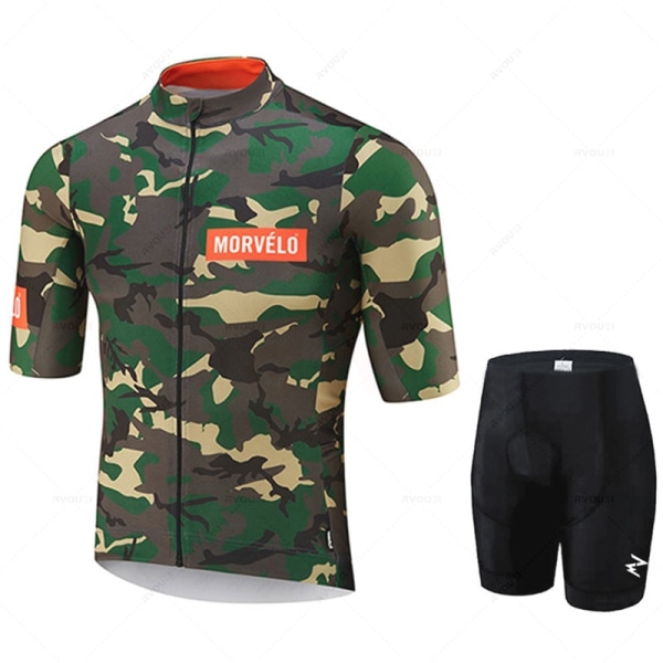 Morvelo Kesä Miesten Pyöräilyneulesarja Set Pyörä Vaatteet MTB Pyörä Vaatteet Lyhythihaiset Urheilut Ropa Maillot Ciclismo jersey set 10 M