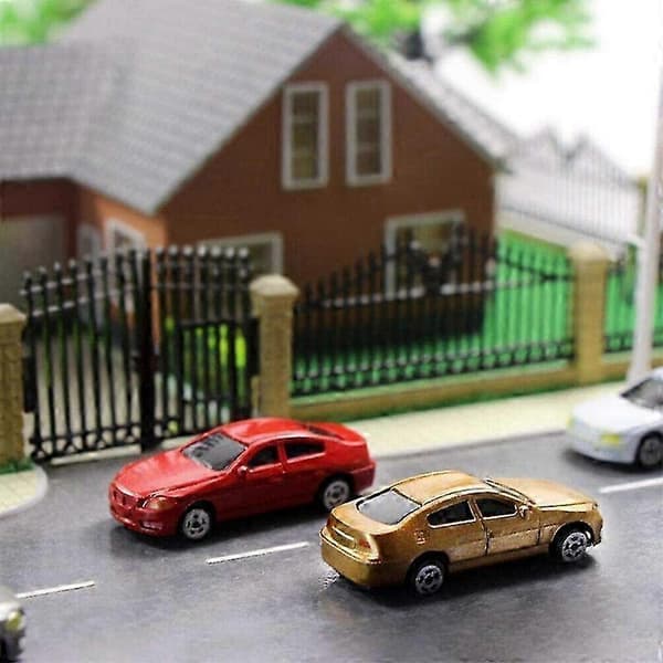 10-pack 1/87 Mini Modellbilar Målade Bilmodeller Bygg Tåglandskap Bygg Tåglayout Set Mod