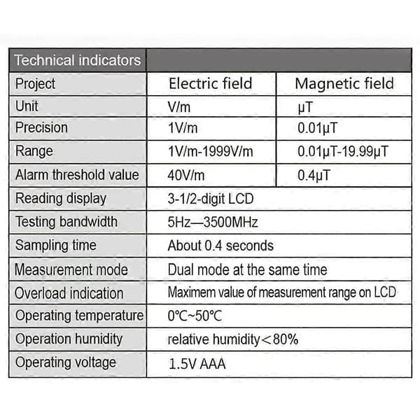 EMF Meter Elektromagnetisk Strålingstester Elektron Magnetisk Felt Dosimeter