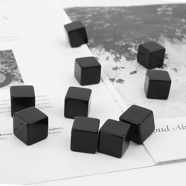 10 stk. 16 mm Blanke Terninger Sort Akryl Cube Brætspil Børnelegetøj DIY Sjov Og Undervisning
